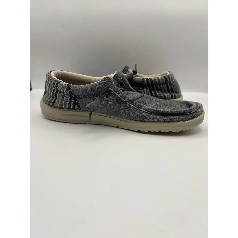 Hey Dude Wally Gray Slip On Shoes Men Size 9